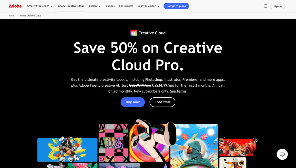 Adobe Creative Cloud Lightroom interface