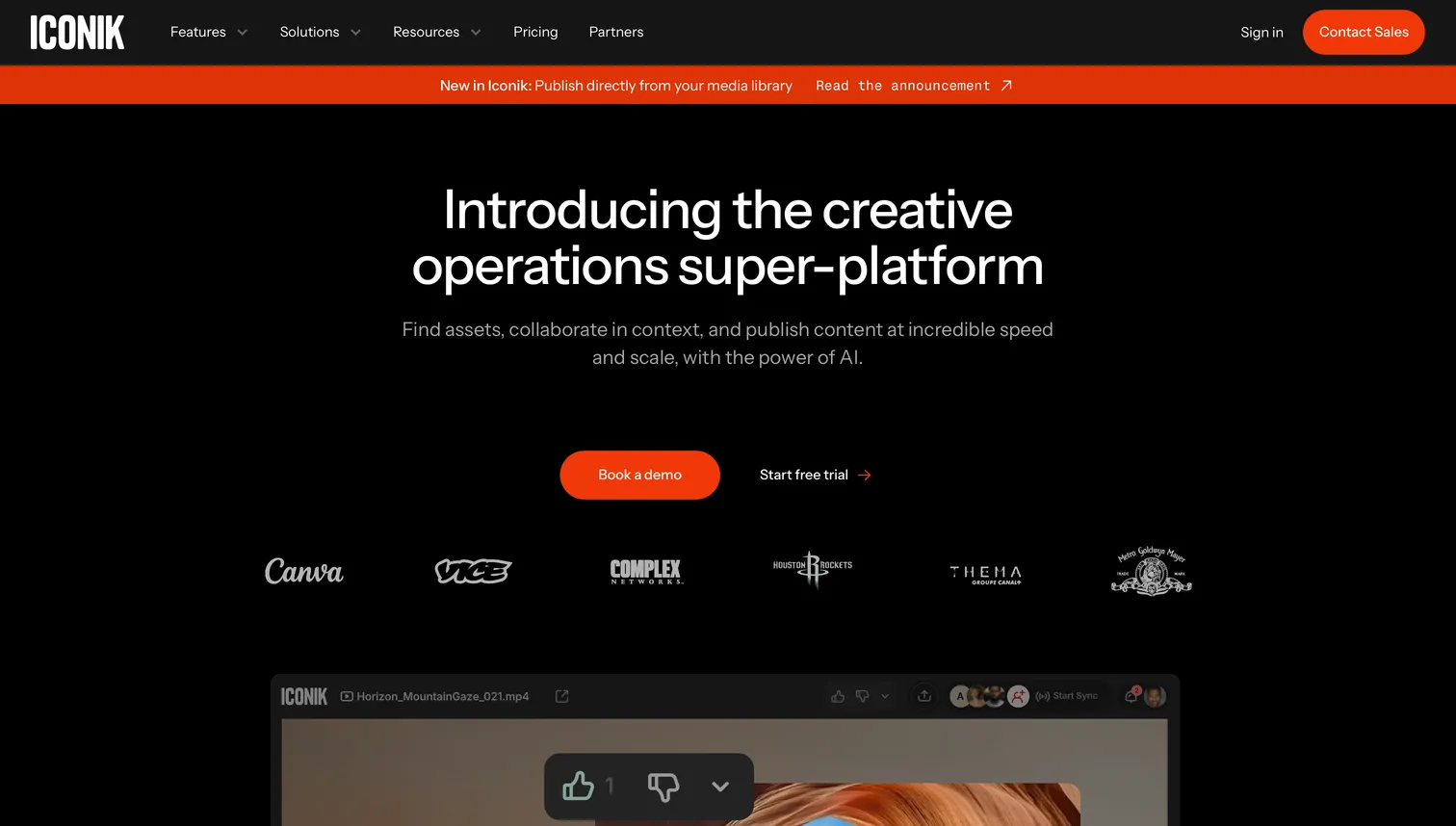 Iconik cloud media management interface with connected storage