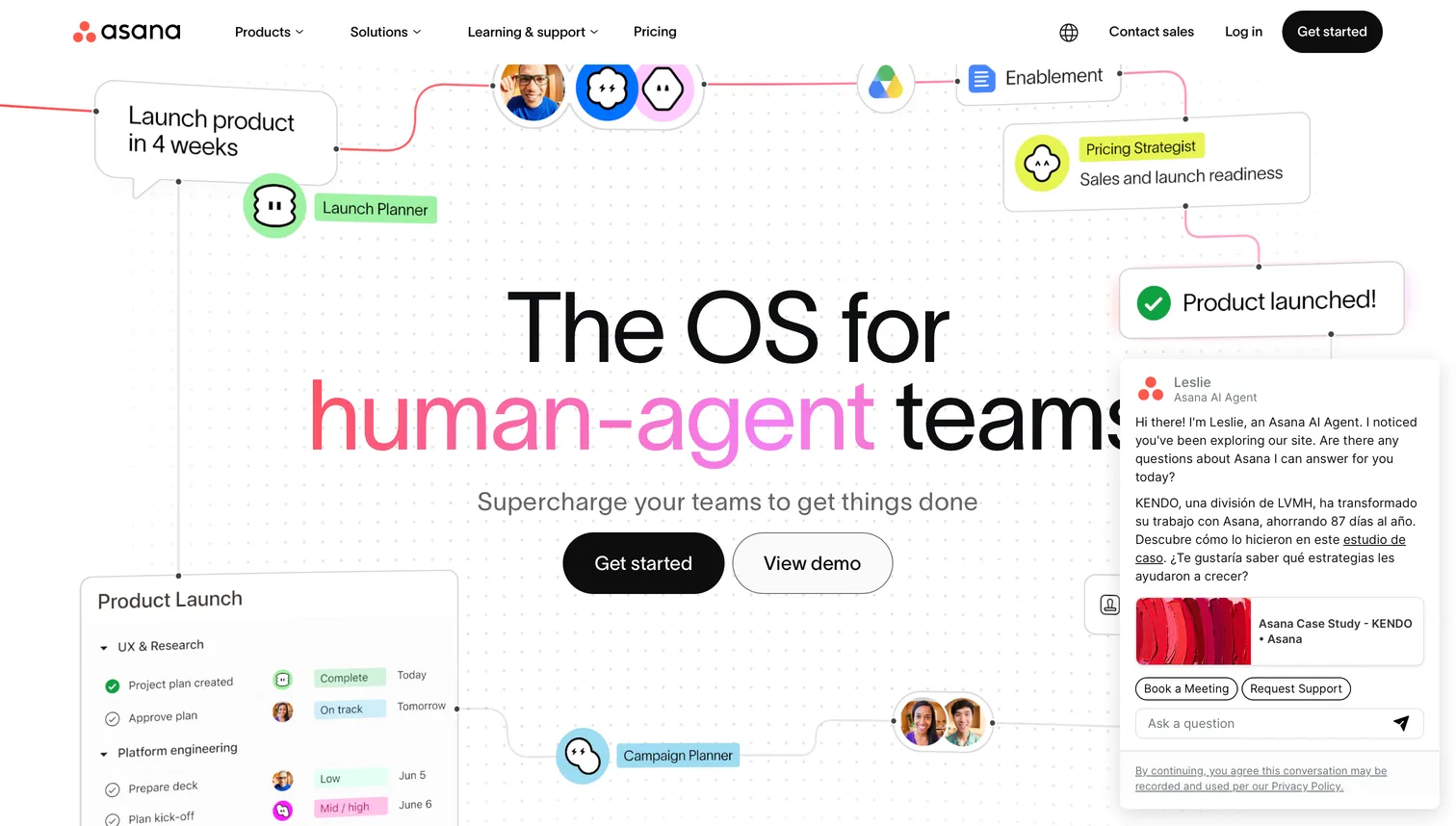 Asana creative project management software showing a marketing campaign timeline view
