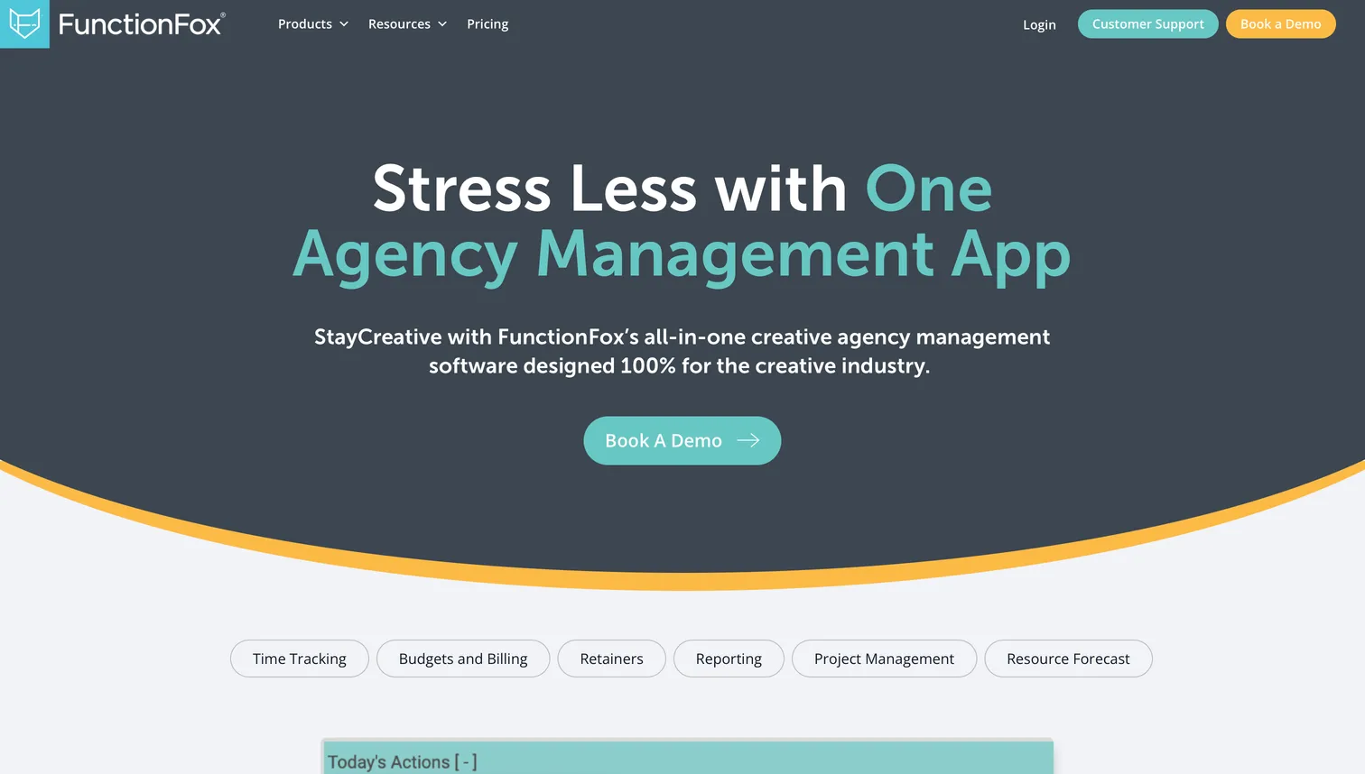 FunctionFox creative project management software with time tracking for a small studio