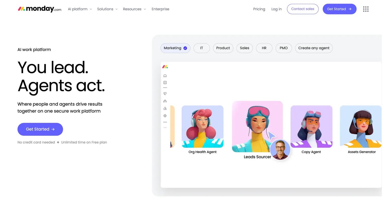 Monday.com creative workflow board with custom status columns for a creative team