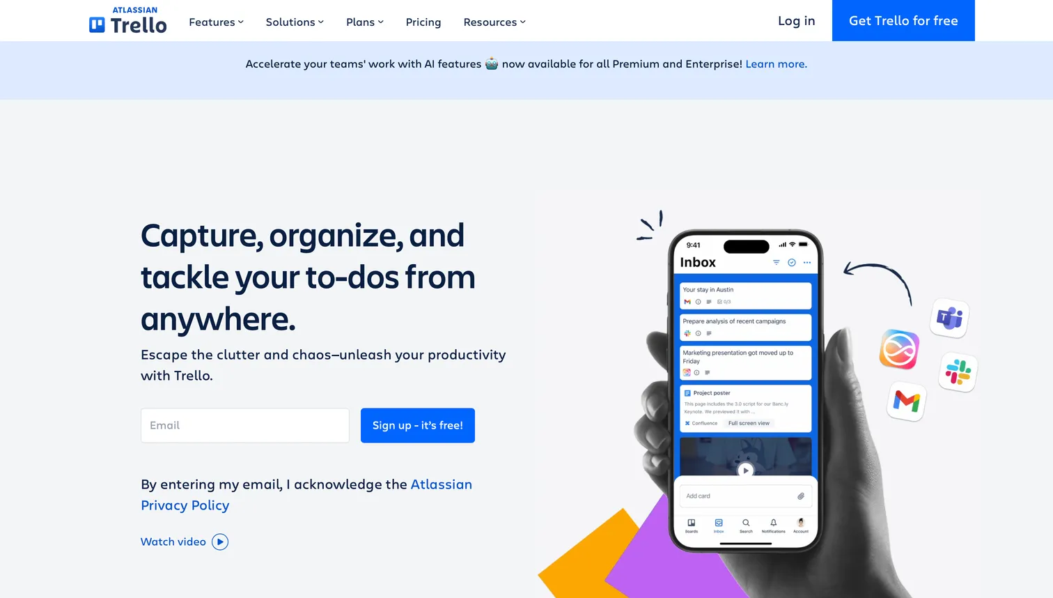 Trello Kanban board for a small creative team project