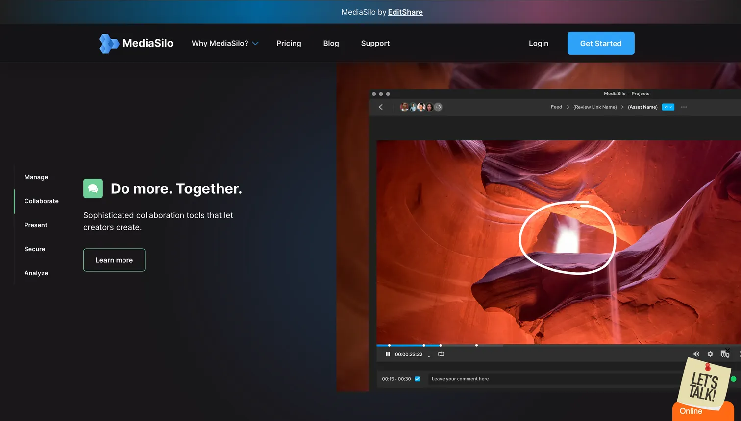 MediaSilo video review software interface